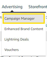 campaign manager in amazon seller central