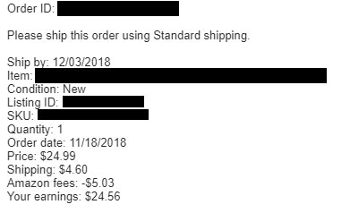 Printful hat sale confirmation from amazon.com