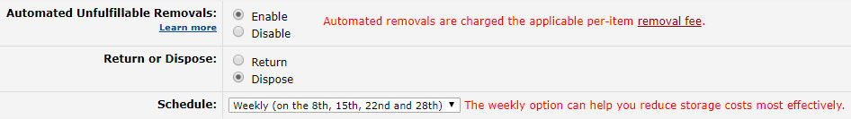 Automated Unfulfillable Removal Settings
