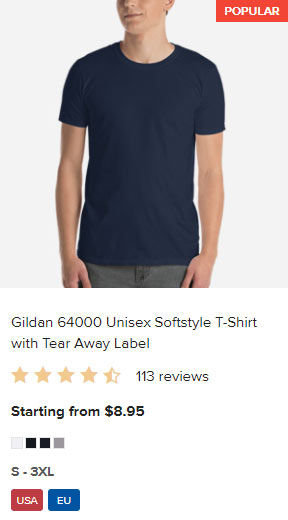 Gildan 64000 Unisex Softstyle T-Shirt with Tear Away Label