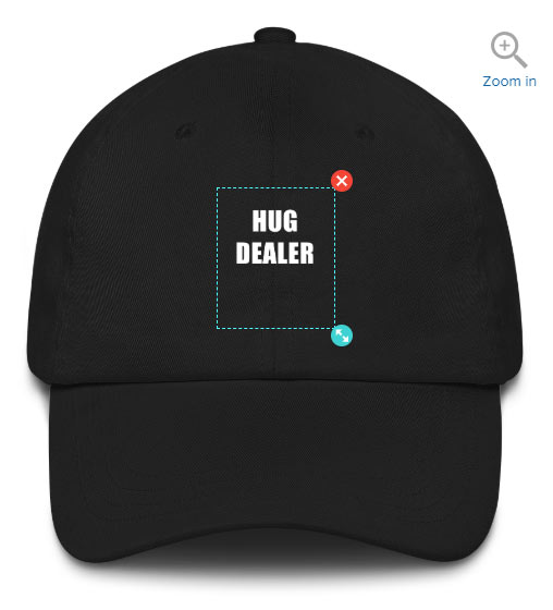 using a design optimized for merch on a hat