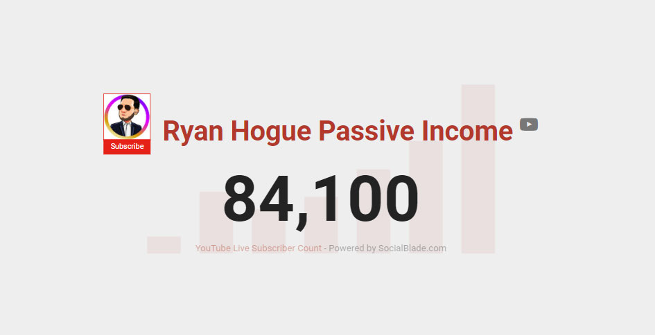 October 2021 YouTube Subscriber Count: Ryan Hogue Passive Income