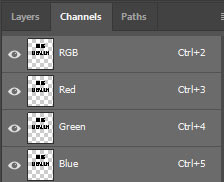 click channels tab in photoshop