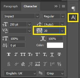 configuring kerning in photoshop