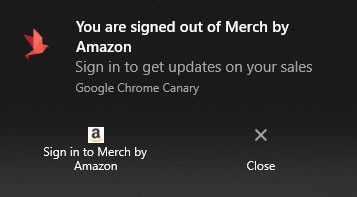 prettymerch real time popup notification of logged out