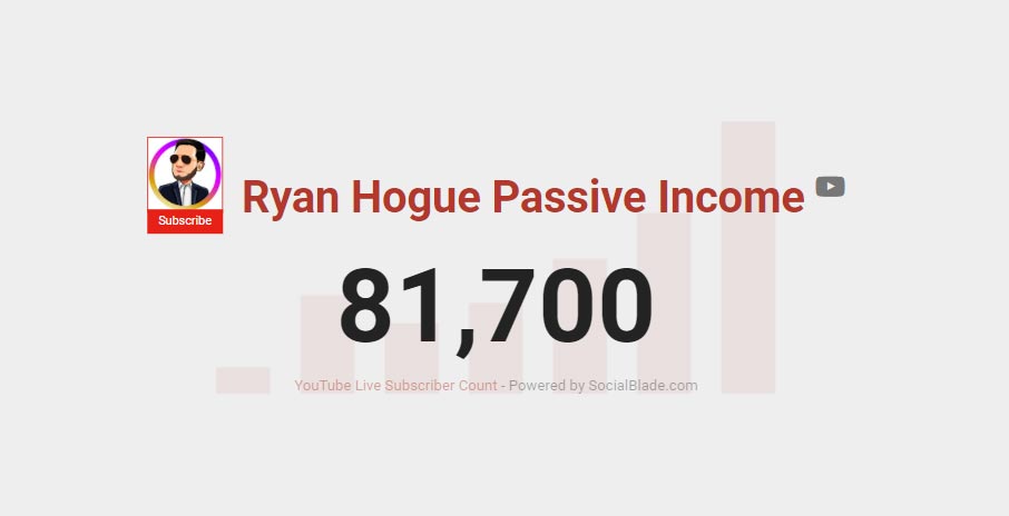 September 2021 YouTube Subscriber Count: Ryan Hogue Passive Income