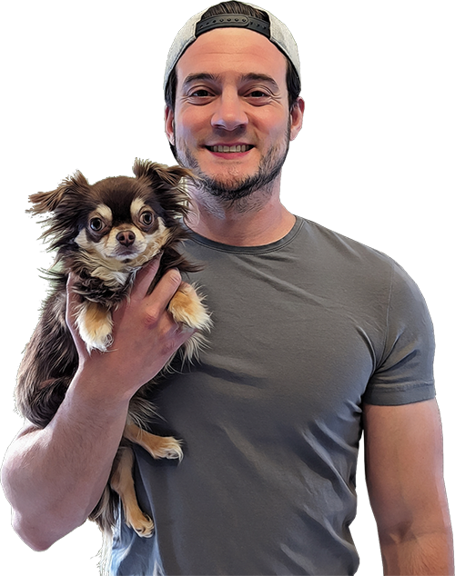 Ryan and Pablo the micro chihuahua